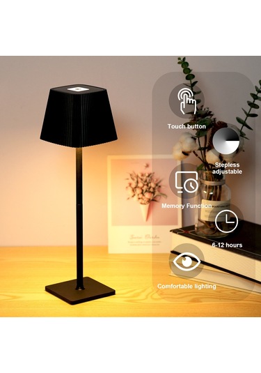 Cbtx Ml-g06 Göz Korumalı Masa Işığı Kademesiz Kısılabilir Masa Lambası, 4000mah Pil - Siyah