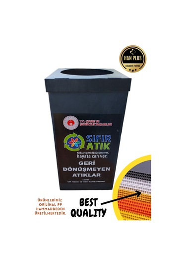 Sıfır Atık Kutusu Baskılı Geri Dönüşüm Kutusu 12 Adet Takım