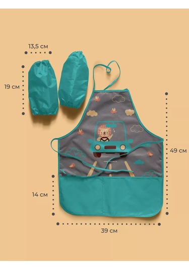 Vse Na Mestah Kaplan Baskılı Kolluklu Resim Önlüğü 253026446