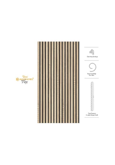Akupanel 60x120 Cm Flex Meşe Dekoratif Akustik Ahşap Duvar Paneli Meşe