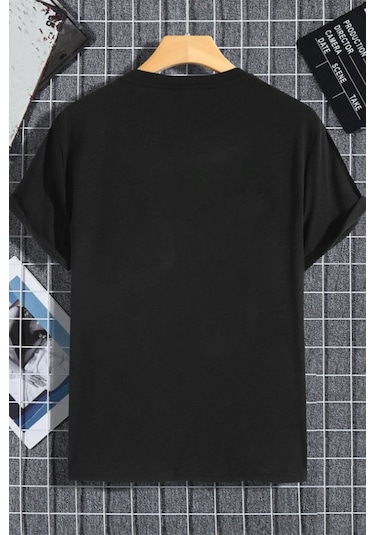 Unisex Kadın Erkek Tavşan Ip Baskılı Oversize T-shirt Siyah Mck2299 Siyah