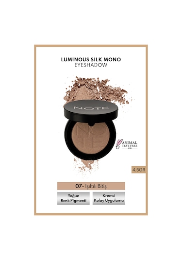 Note Cosmetique Luminous Silk Eyeshadow Tekli Göz Farı – 07 Koyu Bej