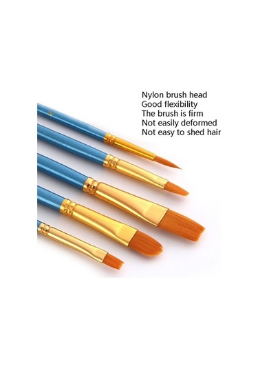 Willowhaven Zhu Tıng 20 Adet İnci Çubuk Naylon Saç Kombinasyonu Fırçası, Mavi 27.5x7.5 Cm, 85 Gr/takım , Ahşap+alüminyum, Sulu/akrilik Boya İçin