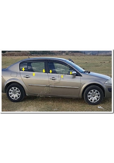 Markadan Renault Megane 2 Sedan Krom Cam Çıtası 2004-2010 4 Parça
