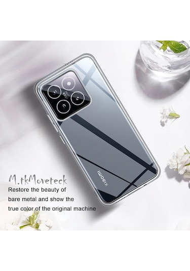 Xiaomi Mi 14t Pro Kılıf Şeffaf Silikon +9h Ekran Koruyucu Cam Set