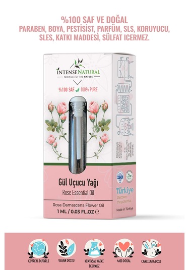 Intense Natural Saf Gül Uçucu Yağı 1 ML