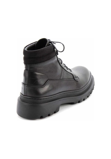 Siyah Hakiki Deri Erkek Bot & Bootie E02587510903 Siyah