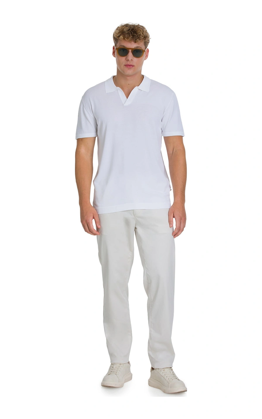 Hatemoğlu Beyaz Regular Fit Polo Yaka Rayon Tişört 34639 350501