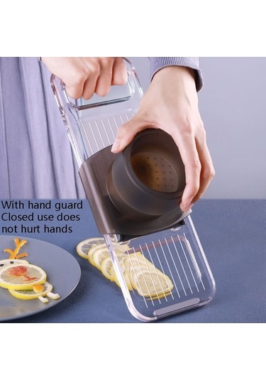 Primepickings Çok Fonksiyonlu Slicker Mutfak Aleti Patates Dilim Rendesi, Gri Üç Bıçaklı, Ev Yemekleri İçin Kullanılır Diğer