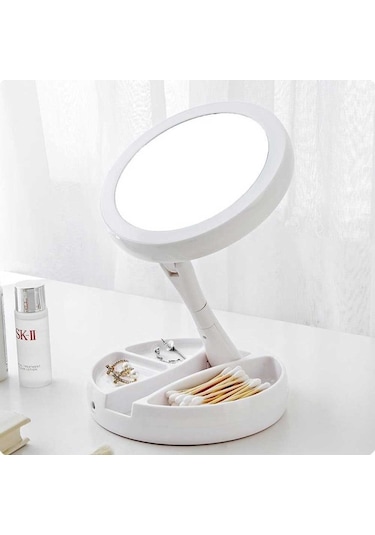 Cbtx Katlanabilir 10x Büyüteçli Led Işıklı Makyaj Aynası
