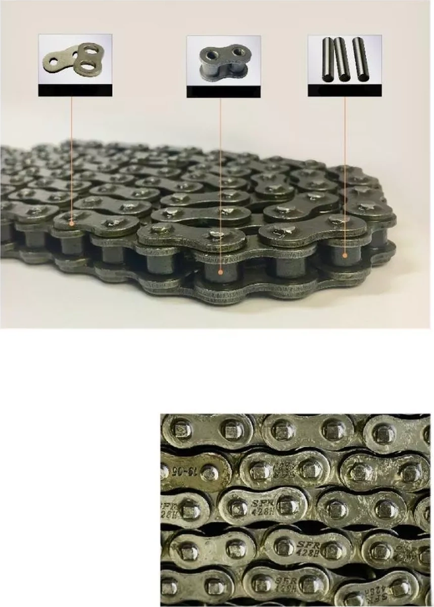 Victorymoto Motosiklet İçin Tahrik Zinciri 428 H - 128 Halkalı Güçlendirilmiş 165843657