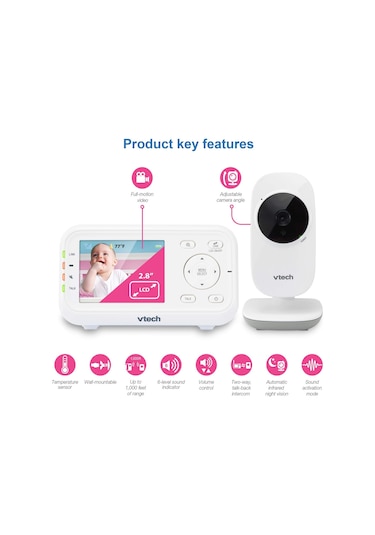 Vtech Video Bebek Monitörü - Otomatik Gece Görüşü, - 2.8 Inc Ekran