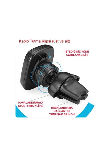 Araç Içi Mıknatıslı Telefon Tutucu Havalandırmaya Takılan Ct-213