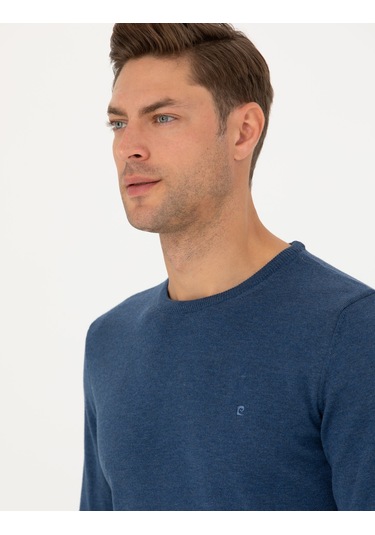 Pierre Cardin Erkek İndigo Melanj Triko Kazak 50270179-vr155 İndigo Melanj