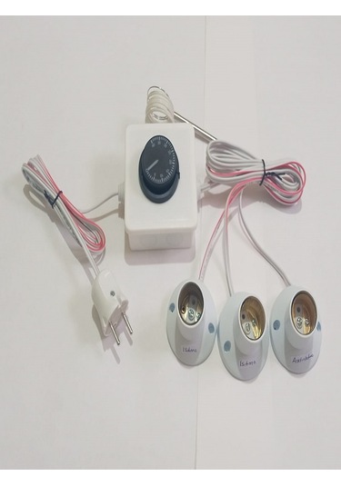 Karahisar Kuluçka Termostat Kontrollü 2 Isıtma 1 Aydınlatma Seti Hayvan Kulübe Isıt