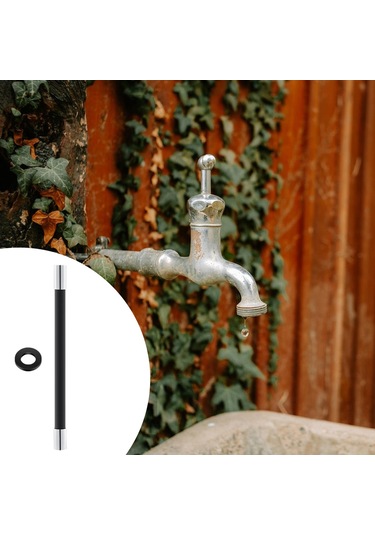 Suntek Balkon, Banyo, Mutfak Için Esnek Su Musluğu Borusu Uzatma Siyah