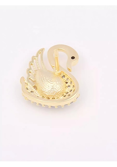 Bijoubijou Kadınlar İçin Broşlar 2 Adet Kuğu 250557527 Altın Rengi