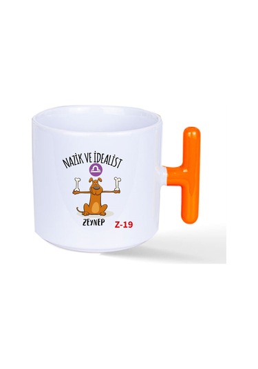 Kişiye Özel Turuncu T Fincan, Burçlara Özel Tasarımlar Z1 Serisi