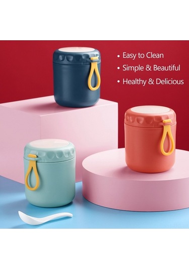 Fastbuy Pembe Paslanmaz Çelik Mini Çorba Yemek Termosu - Seyahat Ofis Pratik Şık Pembe Pembe