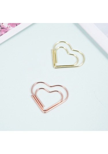 Honmex 50 Adet Gümüş电镀 Kalp Şekilli Büro Klipsi - Düğün Dekorasyonu, Kraft Çalışmaları Ve Belgeler İçin Altın/pembe Altın Seçenekli