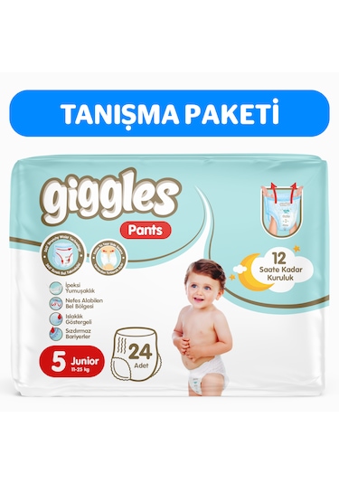 Giggles Pants Külotlu Bebek Bezi 5 Numara Junior 24 Adet