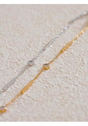 Altın Eetit 316l Paslanmaz Çelik Zirkon Ince Zincir Bileklik Bileklik Kadınlar İçin Yaz 2024 Basit Suya Dayanıklı Şık Takı Hediye Altın