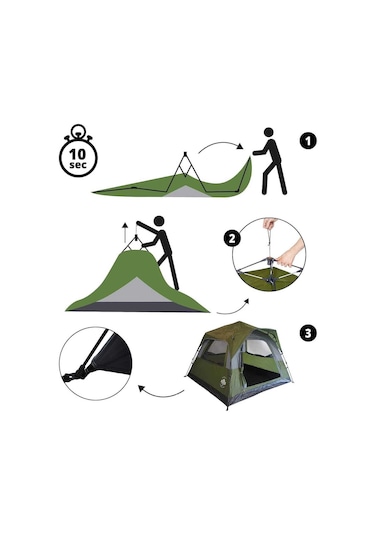 Where Tomorrow Fenstern Otomatik Çadır-yeşil Yeşil