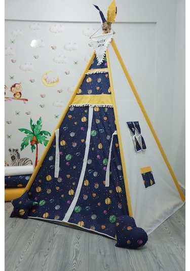 Kızıldereli Çocuk Oyun Çadırı Sabitlenebilir Büyük Boy Elit Serisi Sarı Galaksi