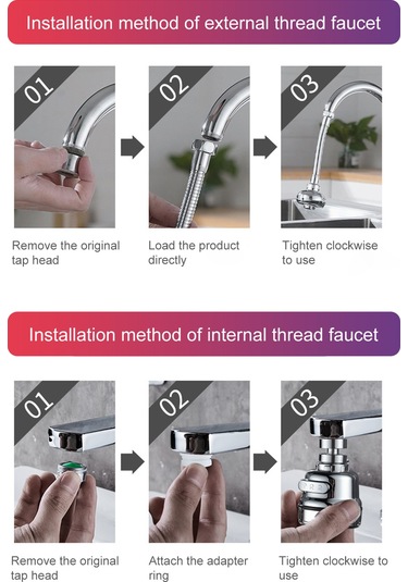 Padalink Uzun Tip Fıskiyeli 360 Derece Döner, İki Modlu Su Tasarruflu Ve Sprey Önleyici Lavabo Başlığı Diğer