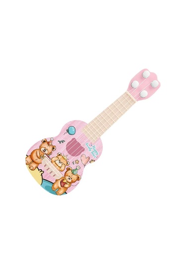 Yaozixa Küçük Müziğe Giriş Için Sevimli Ayı Desenli Plastik Ukulele, Çocuklar İçin Eğitici Müzik Oyuncak, 1 Adet