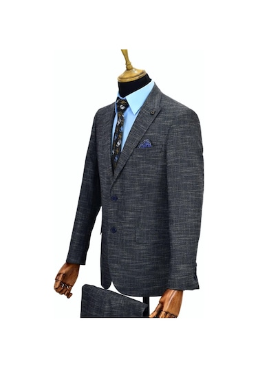 Erkek Kumaş Takım Elbise Yelekli Çift Yırtmaçlı 777-200 Bgl-St02023 001