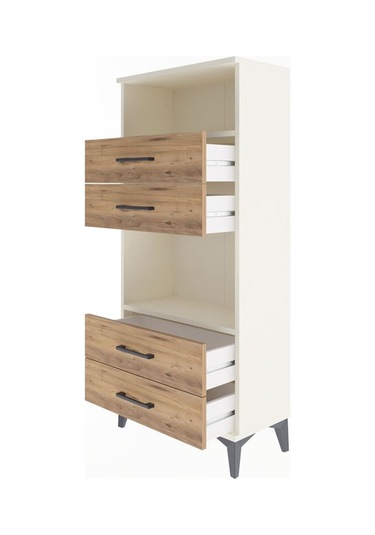 Arges Dolap 2 Raflı 4 Çekmeceli 60x30x134 Aytaşı-çam Aytaşı