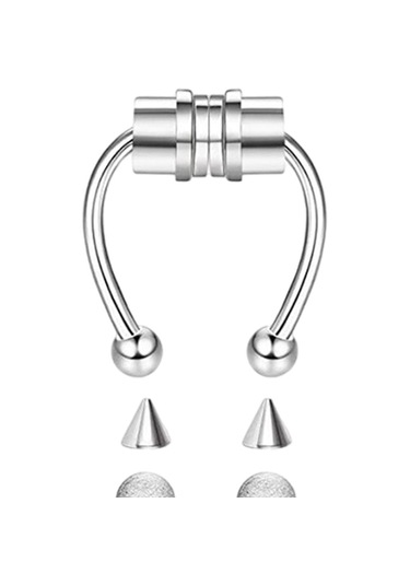 Suntek Kadınlar Için Manyetik Sahte Parlak-gümüş-1,2x8x3mm Gümüş