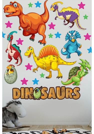 Dinozorlar Temalı Çocuk Odası Duvar Sticker Seti
