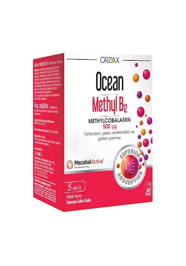 Ocean Methyl B12 500 Mcg 5 Ml Dilaltı Sprey
