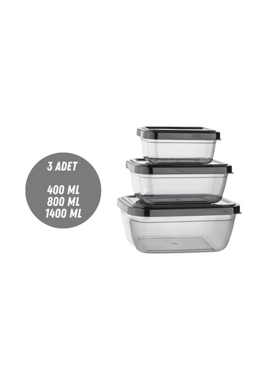 Saklama Kabı 3 Adet 400-800-1400 Ml Saklama Kutusu Düzenleyici Depolama ŞEFFAF