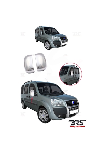 Fiat Doblo Uyumlu 2000-2010 Ayna Kapağı 2 Parça Abs Krom Kaplama