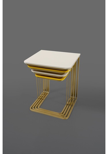 Veys Yaldızlı Vegas Zigon Sehpa - Tekersiz (541594515)