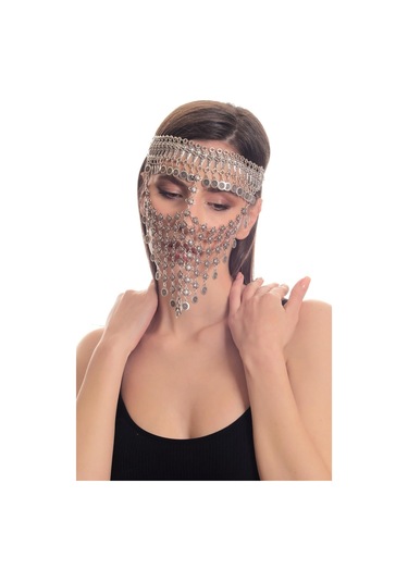 Kadın Antik Gümüş Kaplama Yonca Stilizesi Ayarlanabilir El Yapımı Peçe Gümüş