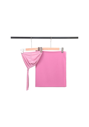 Noenname Null Kadın Şifon Başörtüsü & Jersey Undercap Seti - 2 Parçalı Gül Kırmızı