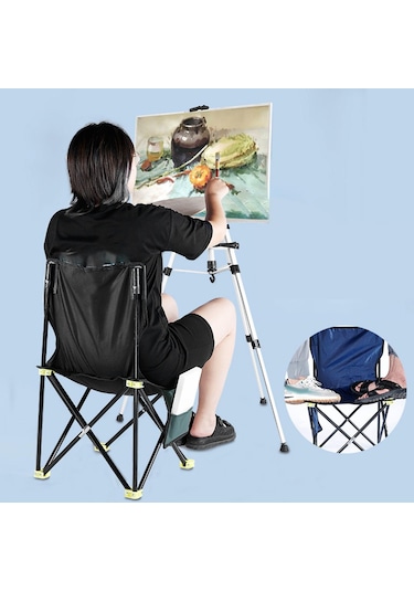 Dolıty Katlanır Kamp Sandalye Açık Sırt Çantalık Siyah-ve-l Siyah Ve L Çok Renkli