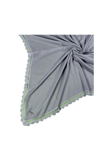 Enba Pamuklu İğne Oyalı Namaz Ve Mevlüt Örtüsü 110x110 Cm Gri