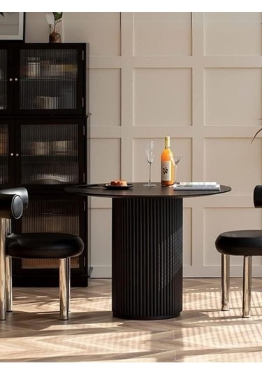 Breeze Yuvarlak Ahşap Bohem Masa 90x90 Beyaz