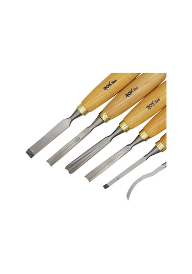 Rox Wood Ahşap Oyma Iskarpela Seti 6 Parça Neopren  Çantalı