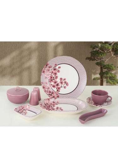 Remetta Riva Delux 30 Parça Kahvaltı Takımı Rd-272 Beyaz - Pembe