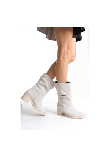 Garantili D1002 Soğuk Geçirmez Kışlık Kadın Bot Vizon-Süet