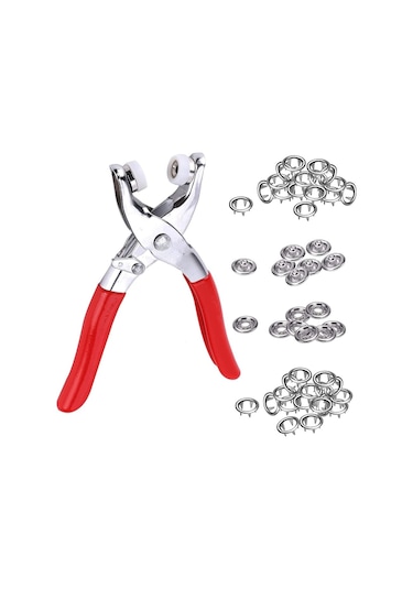 Metal Çıtçıtlı Düğme Pensesi Ve Düğmesi 25 Set 1 Adet