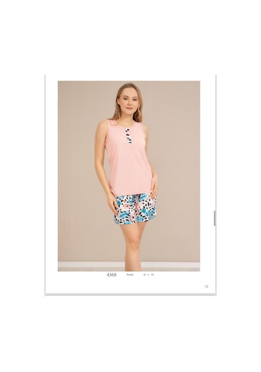 Baha Perfect Club Kadın İp Askılı Şortlu Pijama Takımı 4368 - 1 Adet Pembe