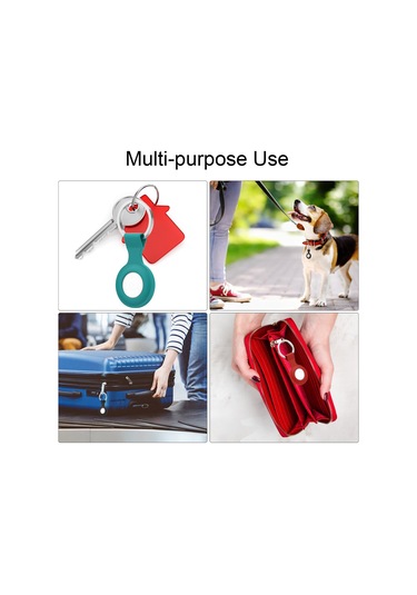 Hangfox Airtag İçin Silikon Korumalı Kılıf, Çizik Ve Darbeye Dayanıklı, Paslanmaz Çelik Anahtar Zinciri İle, Siyah