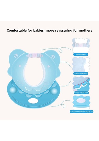 Sones Bebek Şampuanı Su Geçirmez Kulak Koruması Ayarlanabilir Duş Bonesi Pembe